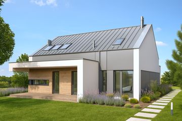  Projekt domu FX-07 (PZB1045) - projekt domu parterowego z poddaszem - Zdjęcie 2