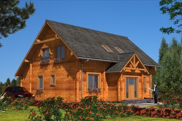  Projekt domu A-145 Dom z bali (BBD1262) - projekt domu parterowego z poddaszem - Zdjęcie 4