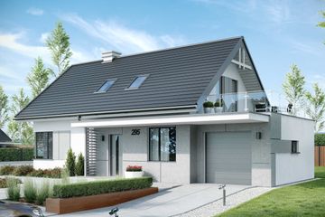  Projekt domu Trypolis 3 szkielet drewniany (SLN2424) - projekt domu parterowego z poddaszem - Zdjęcie 1