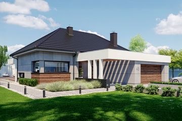  Projekt domu HomeKoncept 43 (KRX1058) - projekt domu parterowego - Zdjęcie 1