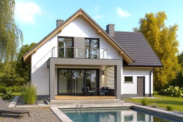  Projekt domu APS 184 NEW (LUA1393) - projekt domu parterowego z poddaszem - Zdjęcie 2