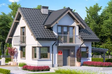  Projekt domu przy Wiosennej 7 (KRK1472) - projekt domu parterowego z poddaszem - Zdjęcie 1