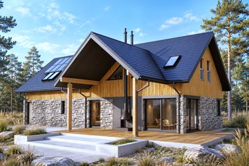 Projekt domu Nikolas G2 energo - parterowy z poddaszem dom o powierzchni 145,31 m², dach dwuspadowy, koszt budowy 366 000 zł - ujęcie frontu
