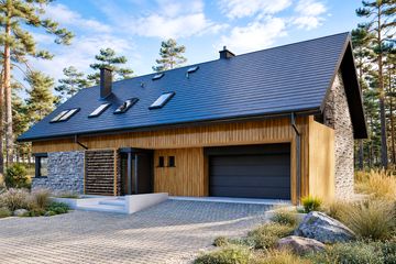 Projekt domu Nikolas G2 energo - parterowy z poddaszem dom o powierzchni 145,31 m², dach dwuspadowy - ujęcie 2