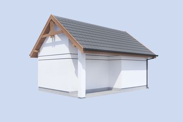  Projekt garażu G9 szkielet drewniany garaż (SLN2492) - projekt garażu parterowego - Zdjęcie 3