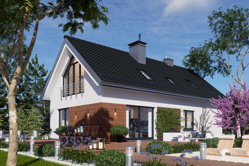  Projekt domu Domidea 58 dG (WAC1087) - projekt domu parterowego z poddaszem - Zdjęcie 9