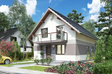  Projekt domu Promyk (1607) (KRD2757) - projekt domu parterowego z poddaszem - Zdjęcie 1