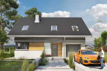  Projekt domu Atos (1609) (KRD2756) - projekt domu parterowego z poddaszem - Zdjęcie 1