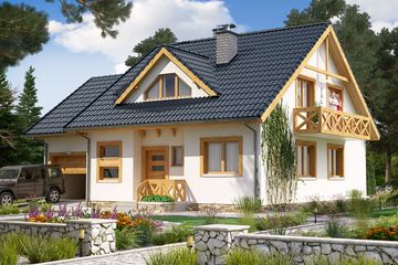  Projekt domu BW-32 (JGC1179) - projekt domu parterowego z poddaszem - Zdjęcie 1