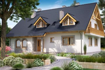  Projekt domu BW-45 wariant, agroturystyczny (JGC1178) - projekt domu parterowego z poddaszem - Zdjęcie 1