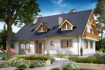  Projekt domu BW-45 wariant, agroturystyczny (JGC1178) - projekt domu parterowego z poddaszem - Zdjęcie 1