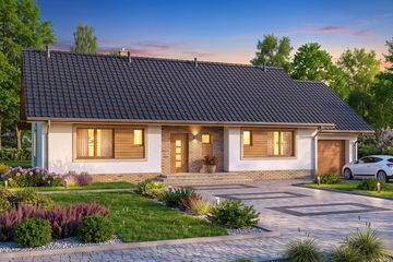 Projekt domu Mokka 7 - parterowy dom o powierzchni 117,71 m², dach dwuspadowy - ujęcie 3