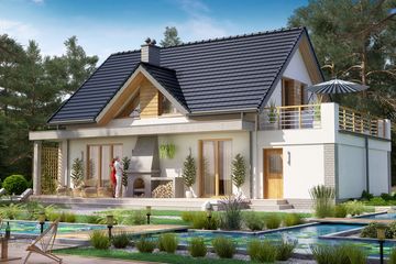  Projekt domu BW-36 wariant 6 (JGC1180) - projekt domu parterowego z poddaszem - Zdjęcie 1