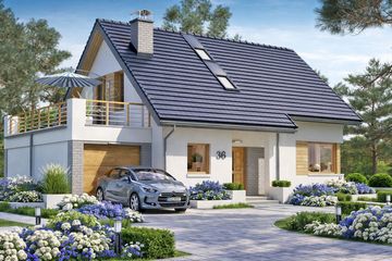  Projekt domu BW-36 wariant 6 (JGC1180) - projekt domu parterowego z poddaszem - Zdjęcie 2