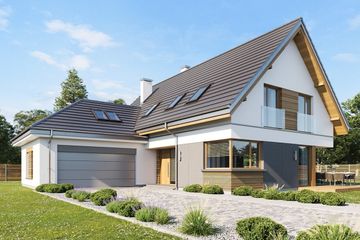  Projekt domu Viking 5 wariant B (WAH1734) - projekt domu parterowego z poddaszem - Zdjęcie 1