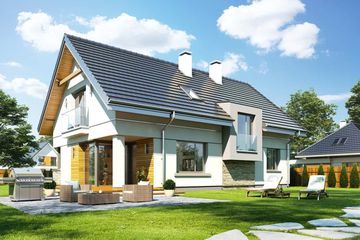  Projekt domu Tango wariant B (WAH1756) - projekt domu parterowego z poddaszem - Zdjęcie 3