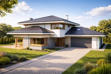  Projekt domu z widokiem wariant D (WAH1739) - projekt domu z pełnym piętrem - Zdjęcie 1