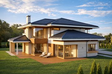  Projekt domu z widokiem wariant D (WAH1739) - projekt domu z pełnym piętrem - Zdjęcie 2