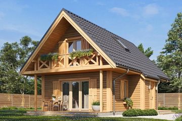  Projekt domu Sosenka 4 wariant B (WAH1728) - projekt domu parterowego z poddaszem - Zdjęcie 1