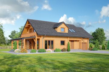  Projekt domu Osiek 34 dw (KRP2113) - projekt domu parterowego z poddaszem - Zdjęcie 1
