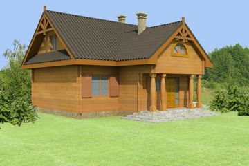  Projekt domu At-80 (BSK1005) - projekt domu parterowego z poddaszem - Zdjęcie 2