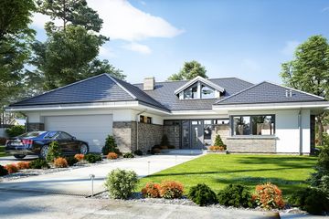  Projekt domu Wyjątkowy (WAH1842) - projekt domu parterowego - Zdjęcie 1