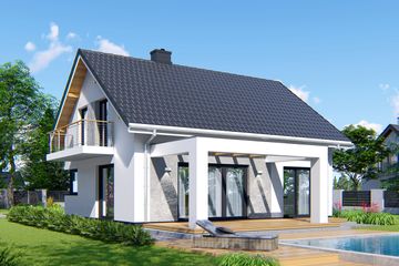  Projekt domu APS 286 (LUA1396) - projekt domu parterowego z poddaszem - Zdjęcie 2