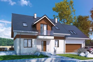  Projekt domu Hibernus I PG2 (SLS1160) - projekt domu parterowego z poddaszem - Zdjęcie 1