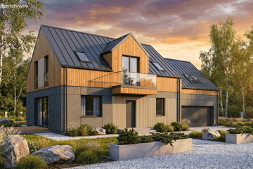Projekt domu Hibernus I PG2 - parterowy z poddaszem dom o powierzchni 201,82 m², dach dwuspadowy - ujęcie 6