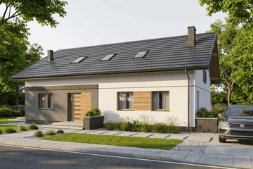 Projekt domu Rectus II - parterowy z poddaszem dom o powierzchni 144,28 m², dach dwuspadowy - ujęcie 3