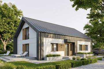 Projekt domu Rectus II - parterowy z poddaszem dom o powierzchni 144,28 m², dach dwuspadowy - ujęcie 5