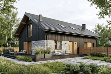 Projekt domu Rectus II - parterowy z poddaszem dom o powierzchni 144,28 m², dach dwuspadowy - ujęcie 8