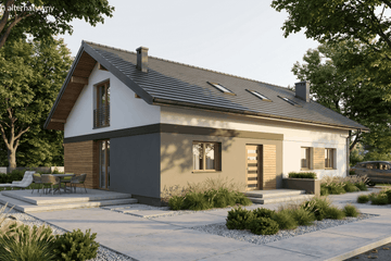 Projekt domu Rectus II - parterowy z poddaszem dom o powierzchni 144,28 m², dach dwuspadowy - ujęcie 9