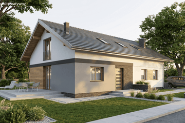 Projekt domu Rectus II - parterowy z poddaszem dom o powierzchni 144,28 m², dach dwuspadowy - ujęcie 10