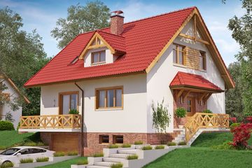  Projekt domu BW-53 (JGC1184) - projekt domu parterowego z poddaszem - Zdjęcie 1