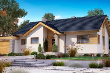  Projekt domu BW-39 war.3 z garażem (JGC1183) - projekt domu parterowego - Zdjęcie 1