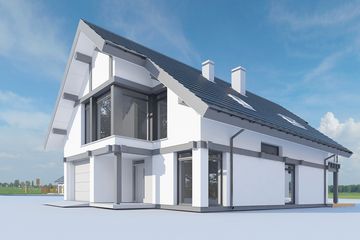  Projekt domu Otwarty 5 (WAH1856) - projekt domu parterowego z poddaszem - Zdjęcie 4