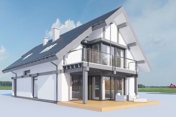  Projekt domu Otwarty 5 (WAH1856) - projekt domu parterowego z poddaszem - Zdjęcie 9