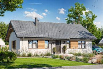 Projekt domu Tracja 2 Teriva - parterowy dom o powierzchni 99,38 m², dach dwuspadowy - ujęcie 3