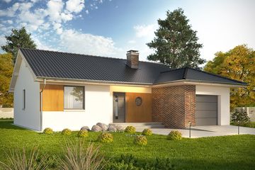  Projekt domu Juka z garażem (WRN1400) - projekt domu parterowego - Zdjęcie 1