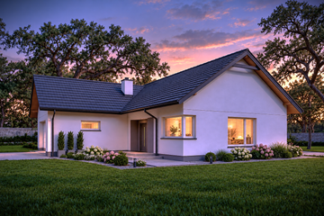 Projekt domu N4-G2 - parterowy dom o powierzchni 95,52 m², dach dwuspadowy - ujęcie 8