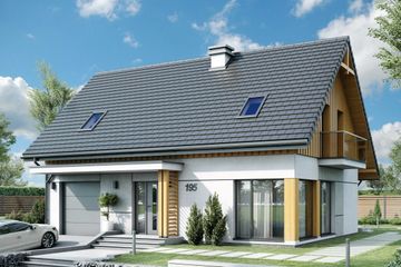  Projekt domu Rio 2 szkielet drewniany (SLN2543) - projekt domu parterowego z poddaszem - Zdjęcie 1