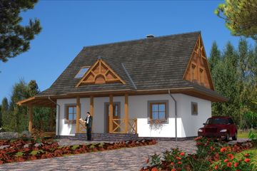  Projekt domu A-149 Dom szkieletowy (BBD1268) - projekt domu parterowego z poddaszem - Zdjęcie 1