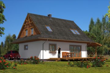  Projekt domu A-149 Dom szkieletowy (BBD1268) - projekt domu parterowego z poddaszem - Zdjęcie 2