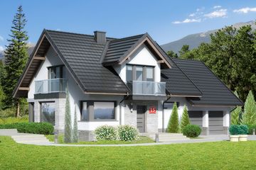  Projekt domu przy Cyprysowej 15 DN2 (KRK1503) - projekt domu parterowego z poddaszem - Zdjęcie 1