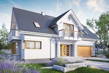  Projekt domu Lazuryt As (1612) (KRD2760) - projekt domu parterowego z poddaszem - Zdjęcie 1