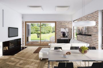 Projekt domu E-215 - parterowy z poddaszem dom o powierzchni 159 m², dach dwuspadowy - ujęcie 4