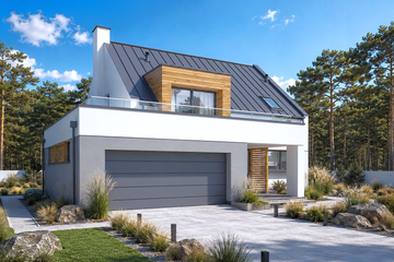 Projekt domu Xavier G2 - parterowy z poddaszem dom o powierzchni 157,78 m², dach dwuspadowy - ujęcie 3