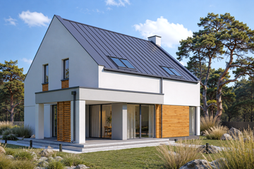 Projekt domu Xavier G2 - parterowy z poddaszem dom o powierzchni 157,78 m², dach dwuspadowy - ujęcie 4