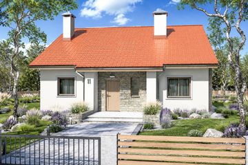 Projekt domu Małgosia 2A - parterowy dom o powierzchni 102,50 m², dach dwuspadowy - ujęcie 2